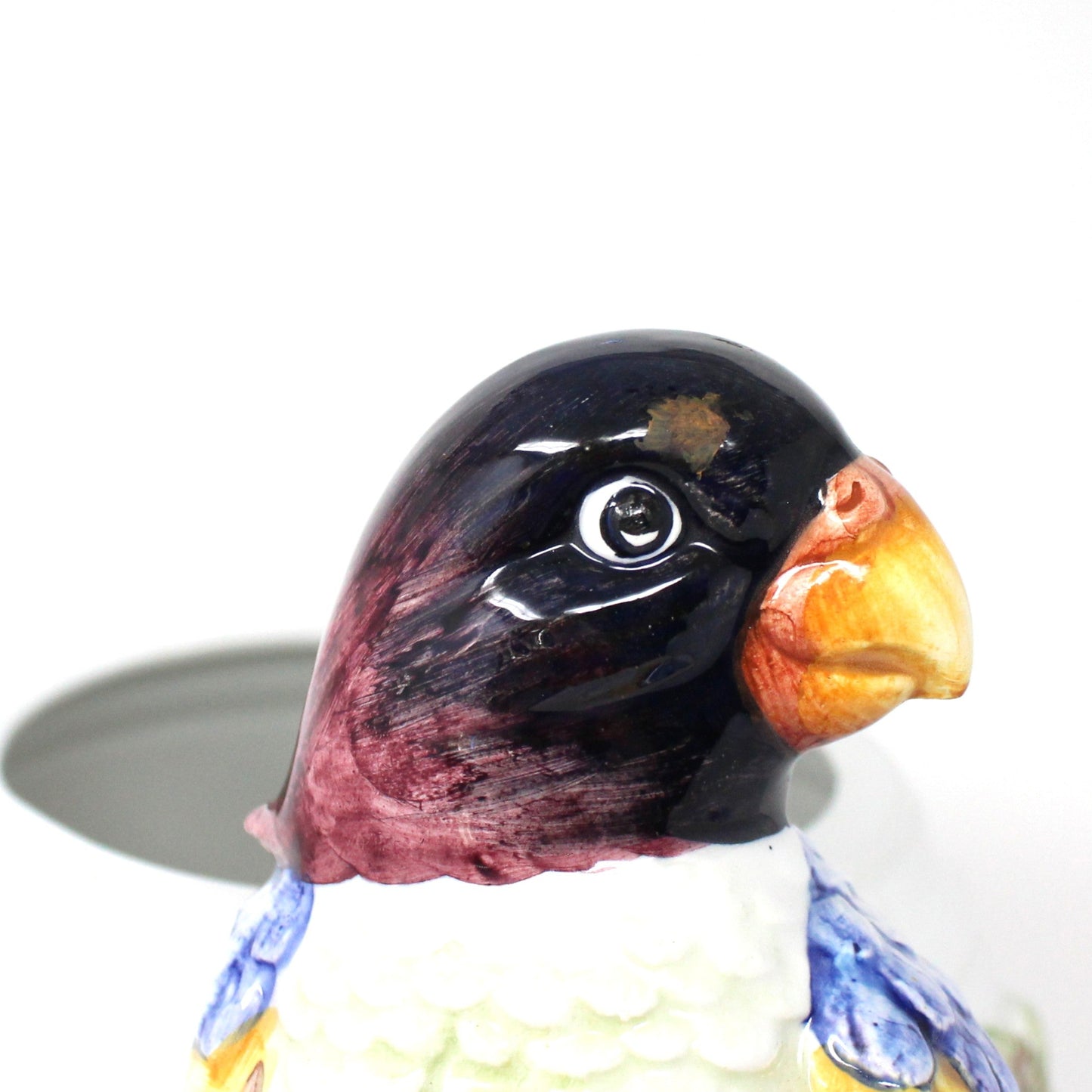 Vase, Oggetti Italy, Tropical Dimensional Parrot, Hand Painted, Vintage RARE