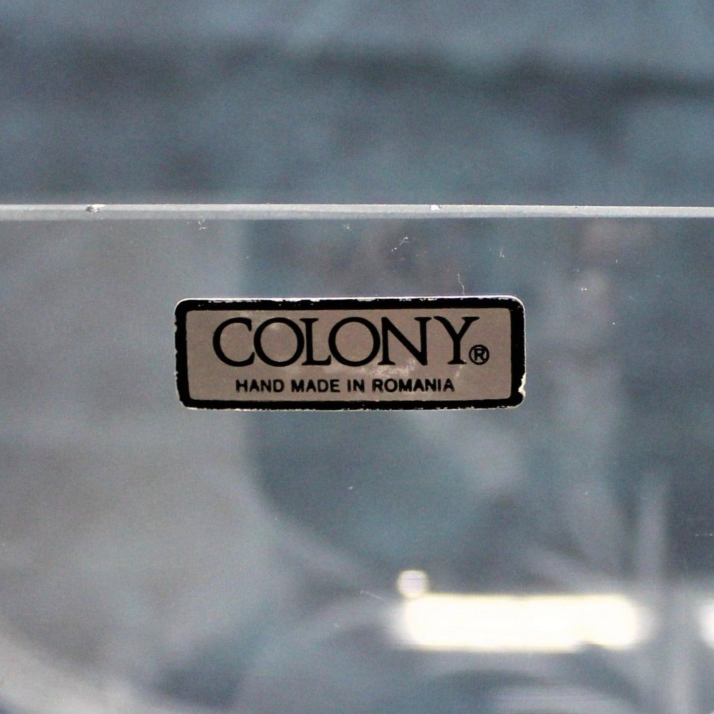 Bowl, Colony Glass, Etched Tulips, Hand Made, Vintage Romania