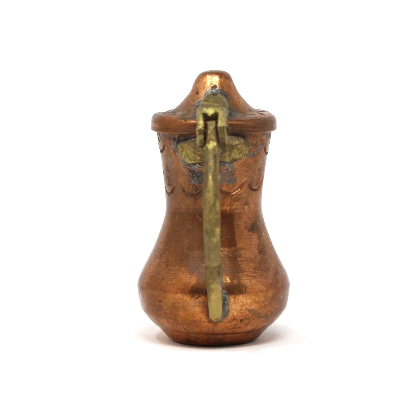 Coffee Pot, Middle Eastern Dallah, Copper and Brass, Arabic Coffee Pot, Vintage 2.5"