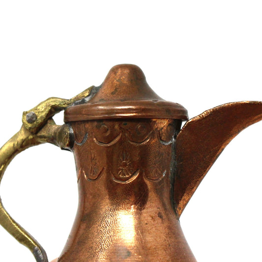 Coffee Pot, Middle Eastern Dallah, Copper and Brass, Arabic Coffee Pot, Vintage 2.5"