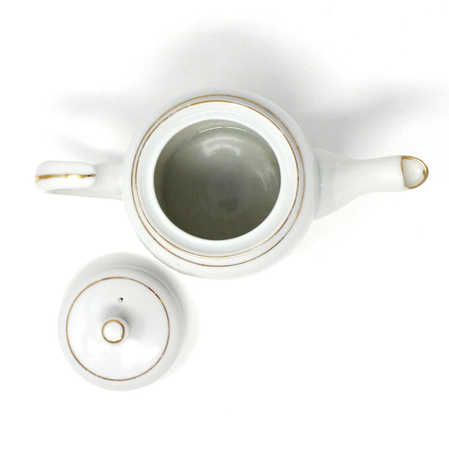 Teapot, Victorian Couple on Horse-Drawn Carriage, Golden China ROC, Vintage