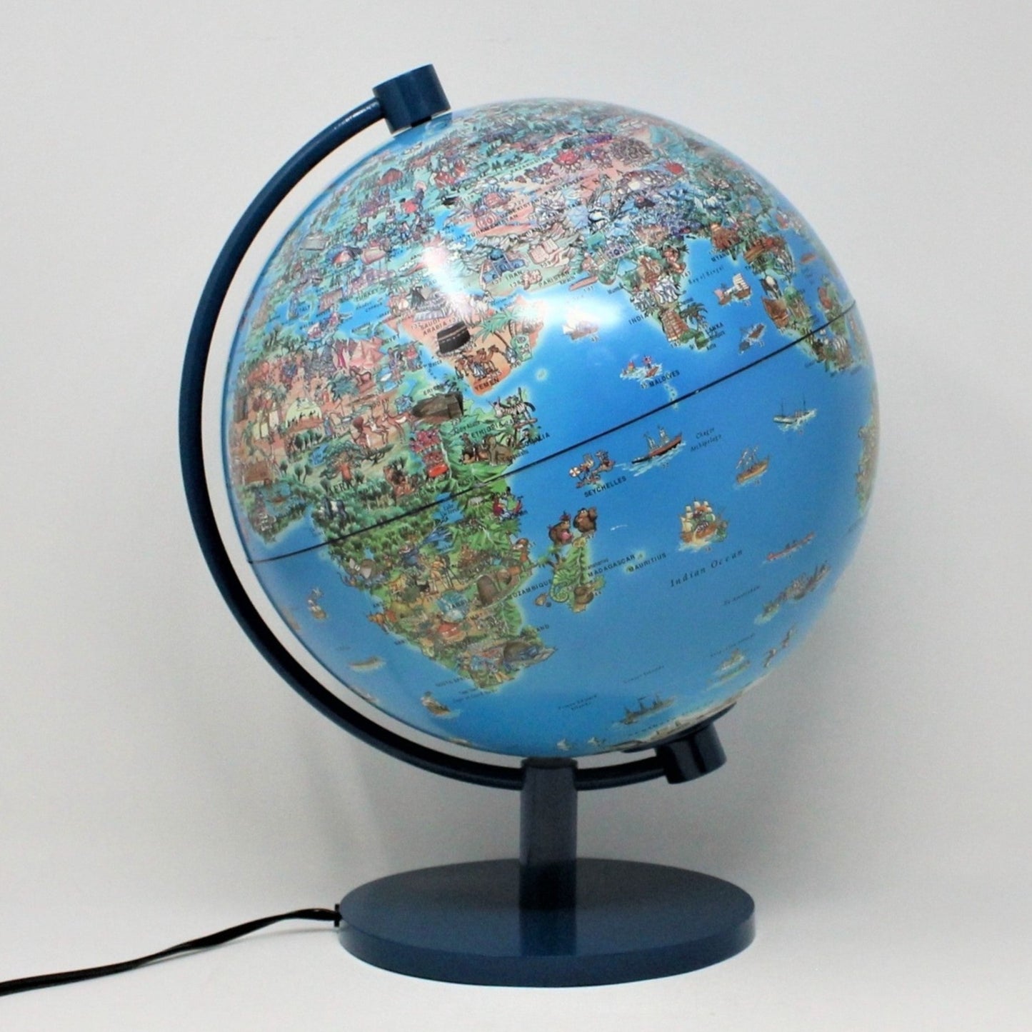 World Globe, Illuminated Graphics Desktop Globe, Explorer Illustrations, Vintage, SOLD