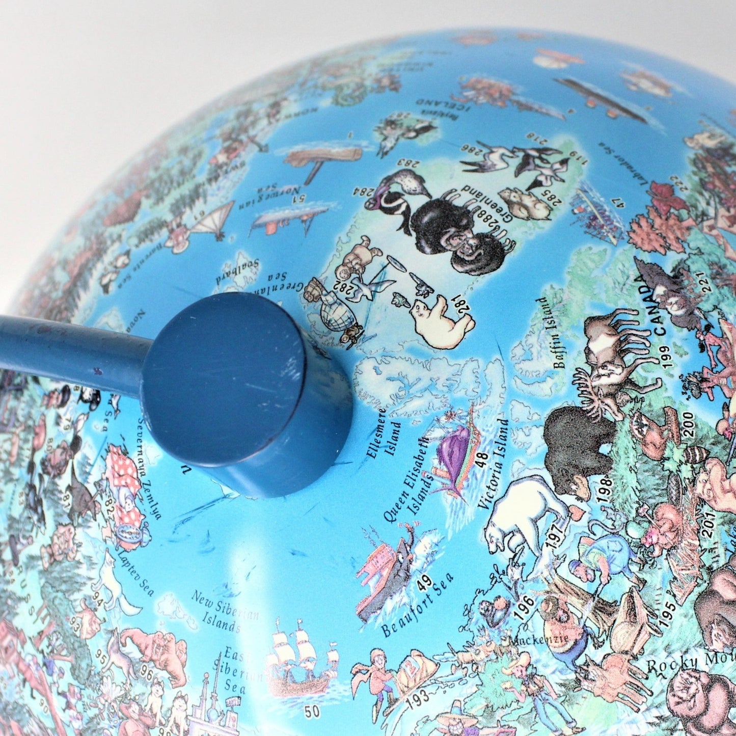 World Globe, Illuminated Graphics Desktop Globe, Explorer Illustrations, Vintage, SOLD