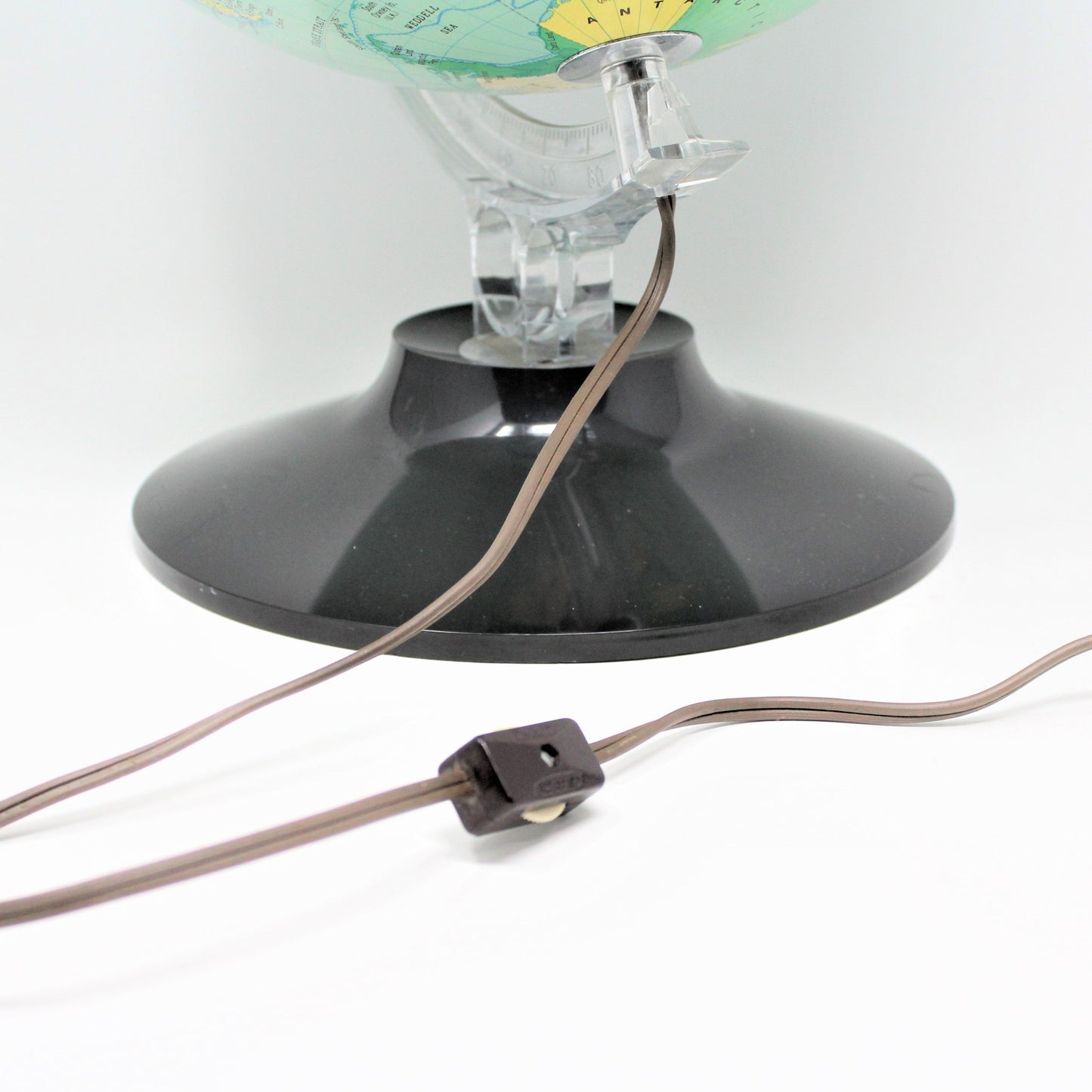 World Globe, Illuminated Desktop Globe, Physical/Political by Nova Rico, Italy, Vintage