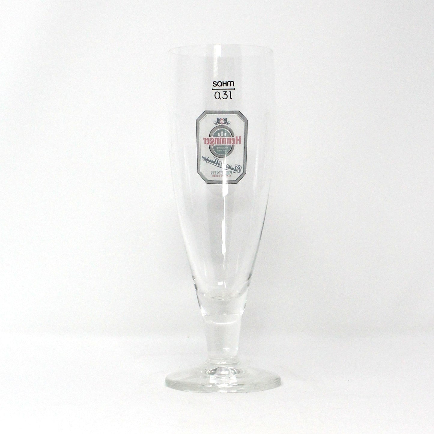 Beer / Pilsner Glass, Christian Henninger Export Logo, Beer Flute, Advertising, Vintage