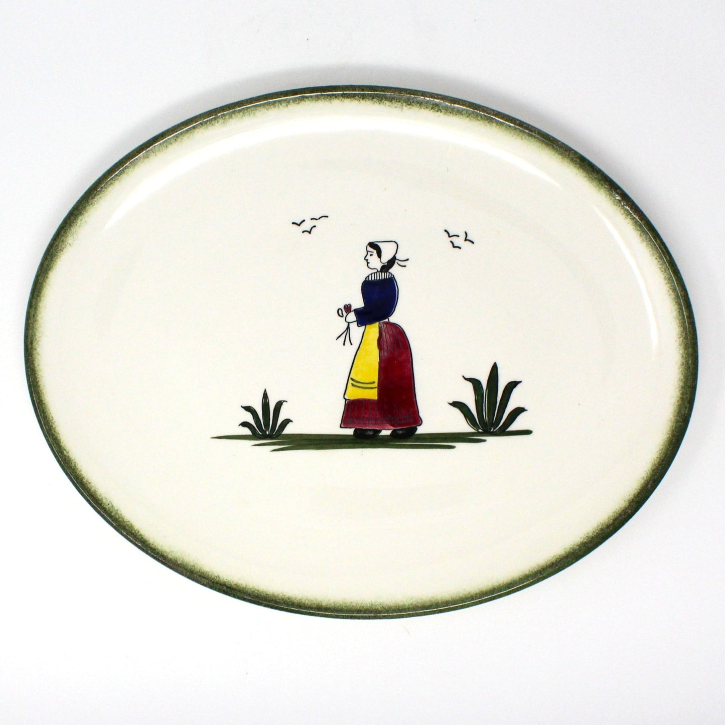 Serving Platter, Edwin M. Knowles, Normandy Pattern, Hand Painted Ceramic, Vintage