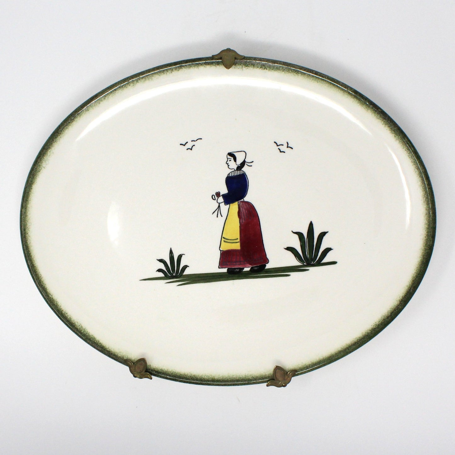 Serving Platter, Edwin M. Knowles, Normandy Pattern, Hand Painted Ceramic, Vintage