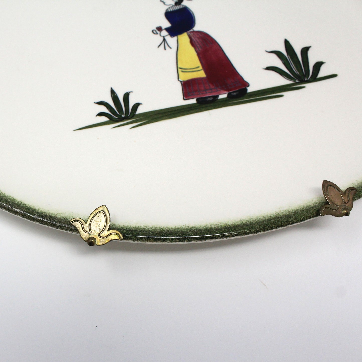 Serving Platter, Edwin M. Knowles, Normandy Pattern, Hand Painted Ceramic, Vintage