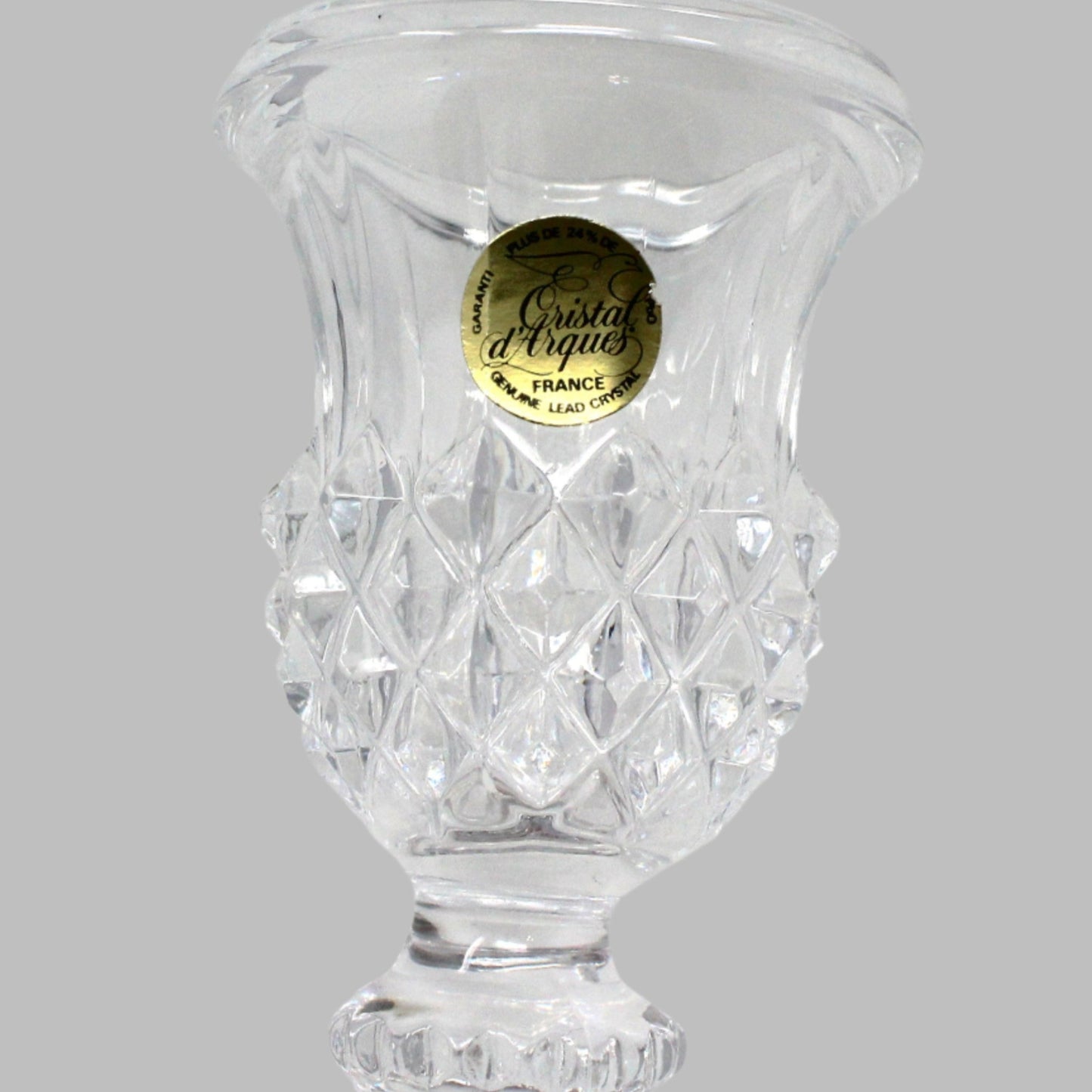 Candle Holders, Cristal D'Arques, Longchamp Clear Pattern, France Crystal, Vintage Set of 2