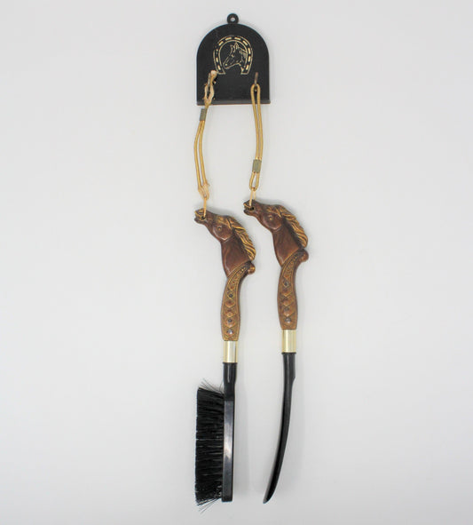 Shoe Horn and Brush Set, Horse Head, Vintage, Japan