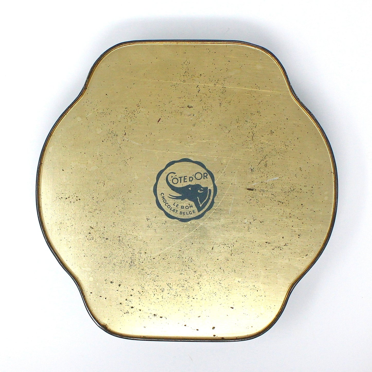 Tins, Gift Tin / Cookie Tin, Girl in Blue Hat, Cote D'Or Le Bon Chocolat Belgium, Vintage