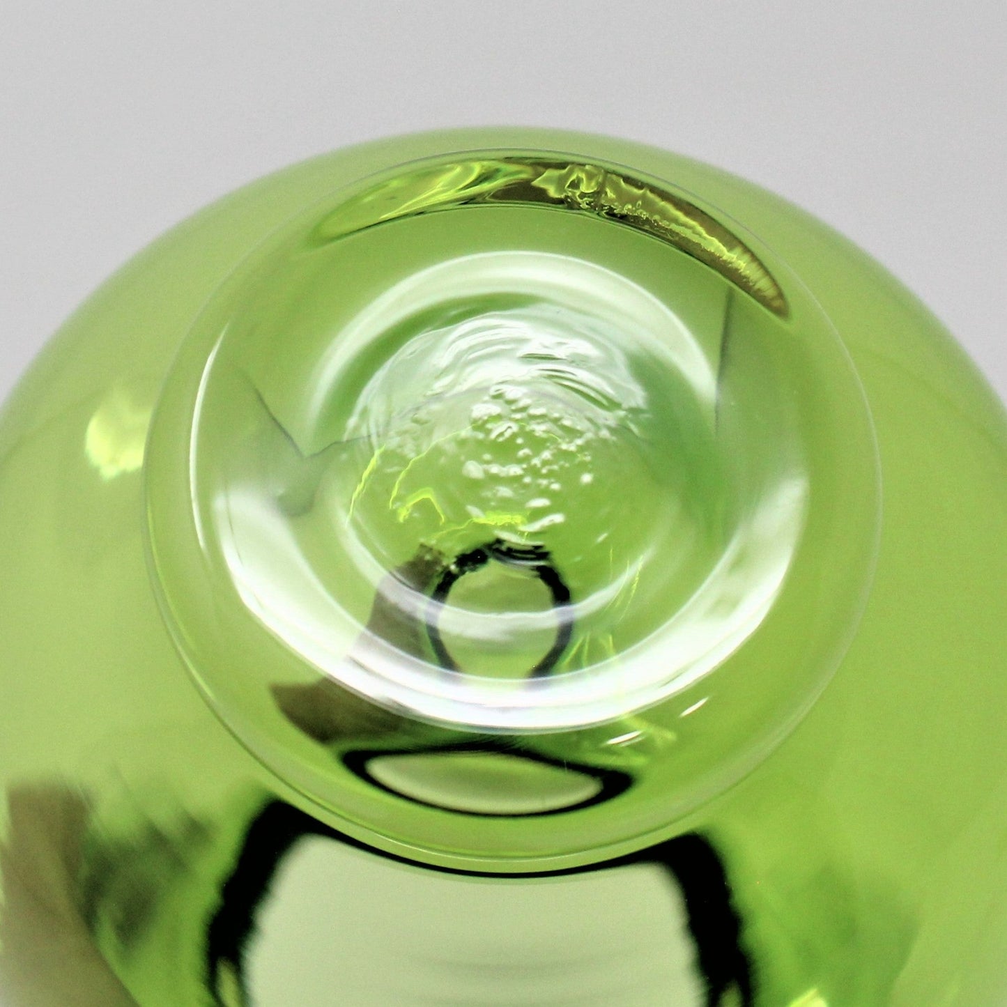 Vase, Dartington Fine Crystal, Hand Blown Urn Vase, Green Glass, Vintage, SOLD