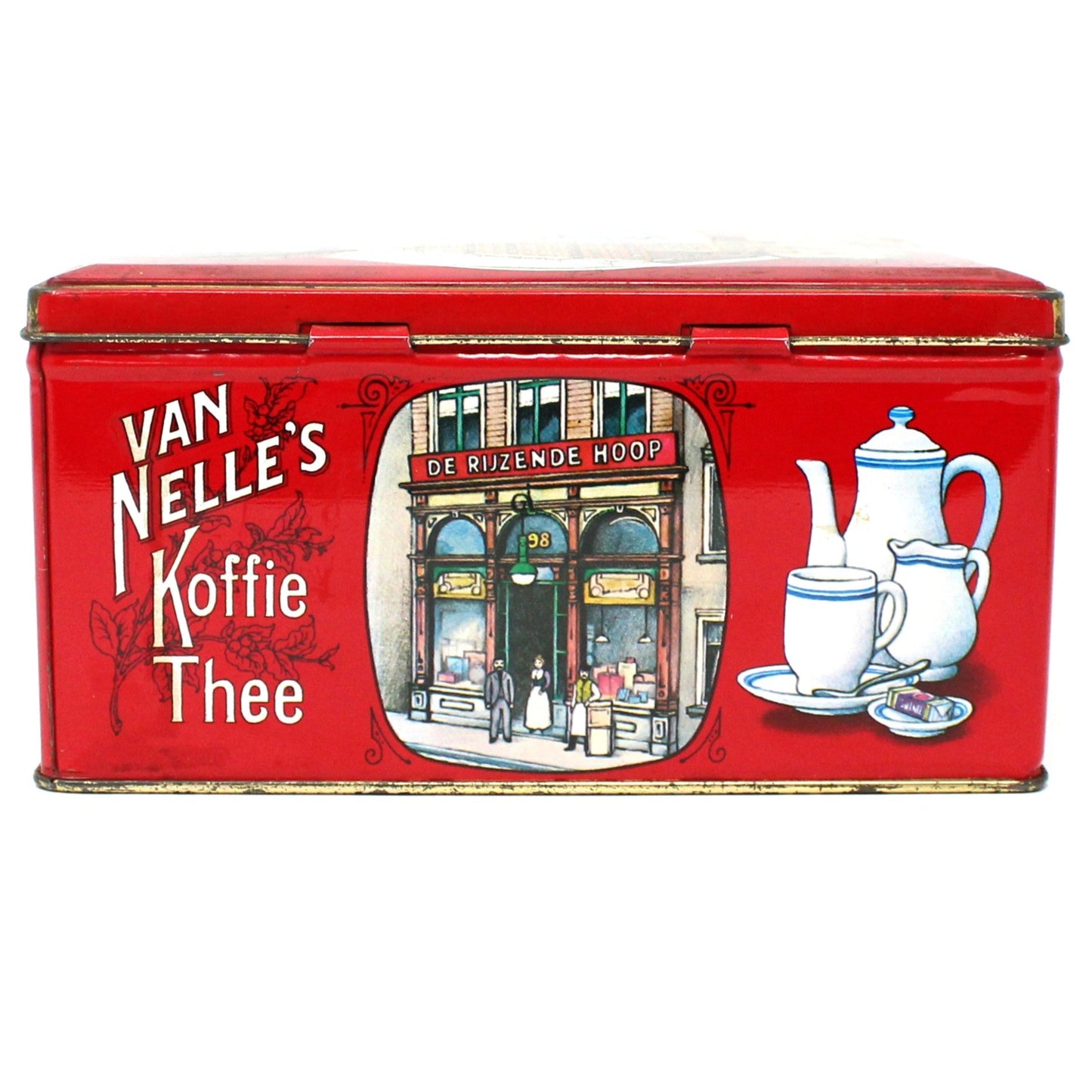 Tins, Coffee / Tea Storage Box, Van Nelle's Koffie Thee, Old World Dutch Images, Empty, Vintage
