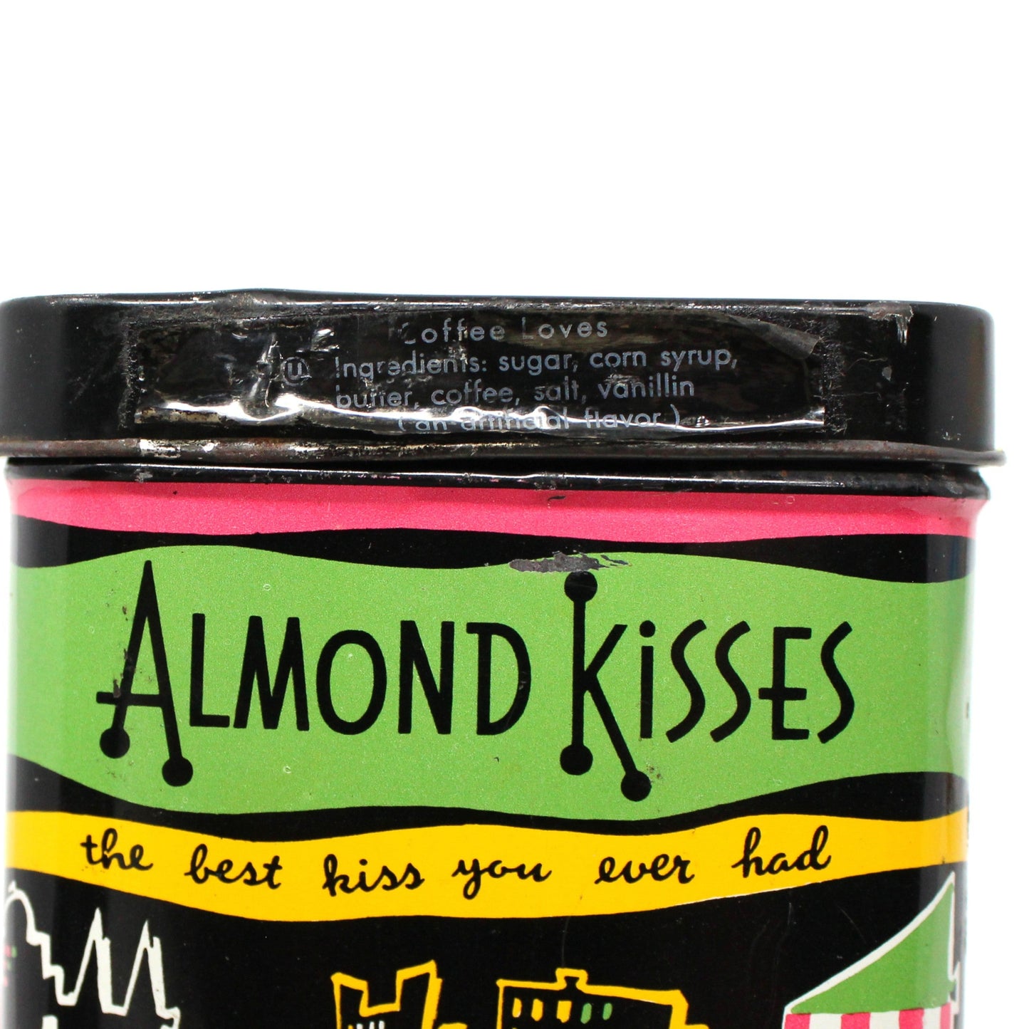 Tins, Gift Tin / Storage Box, Barton's Bonbonniere, Almond Kisses, French Parisienne Scene, Empty, Vintage