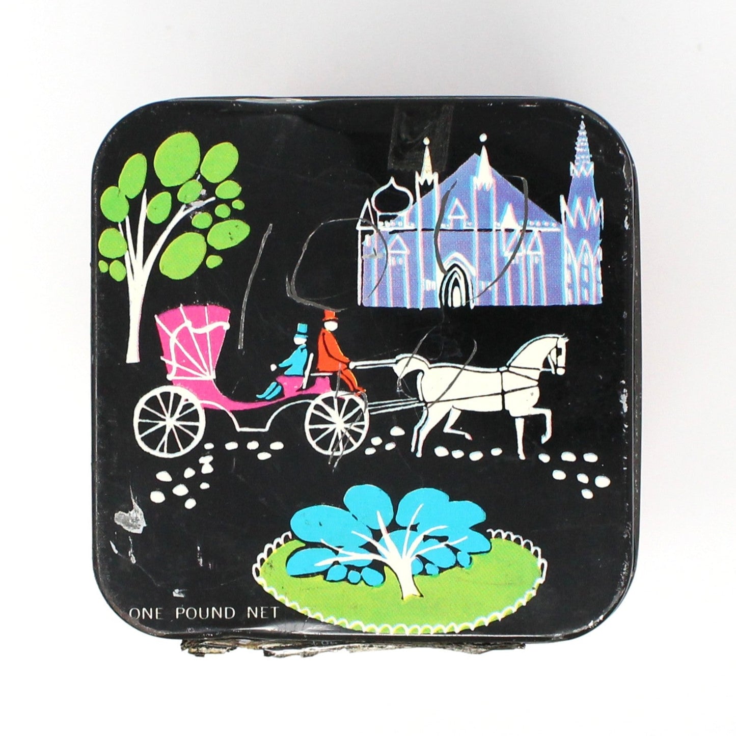 Tins, Gift Tin / Storage Box, Barton's Bonbonniere, Almond Kisses, French Parisienne Scene, Empty, Vintage