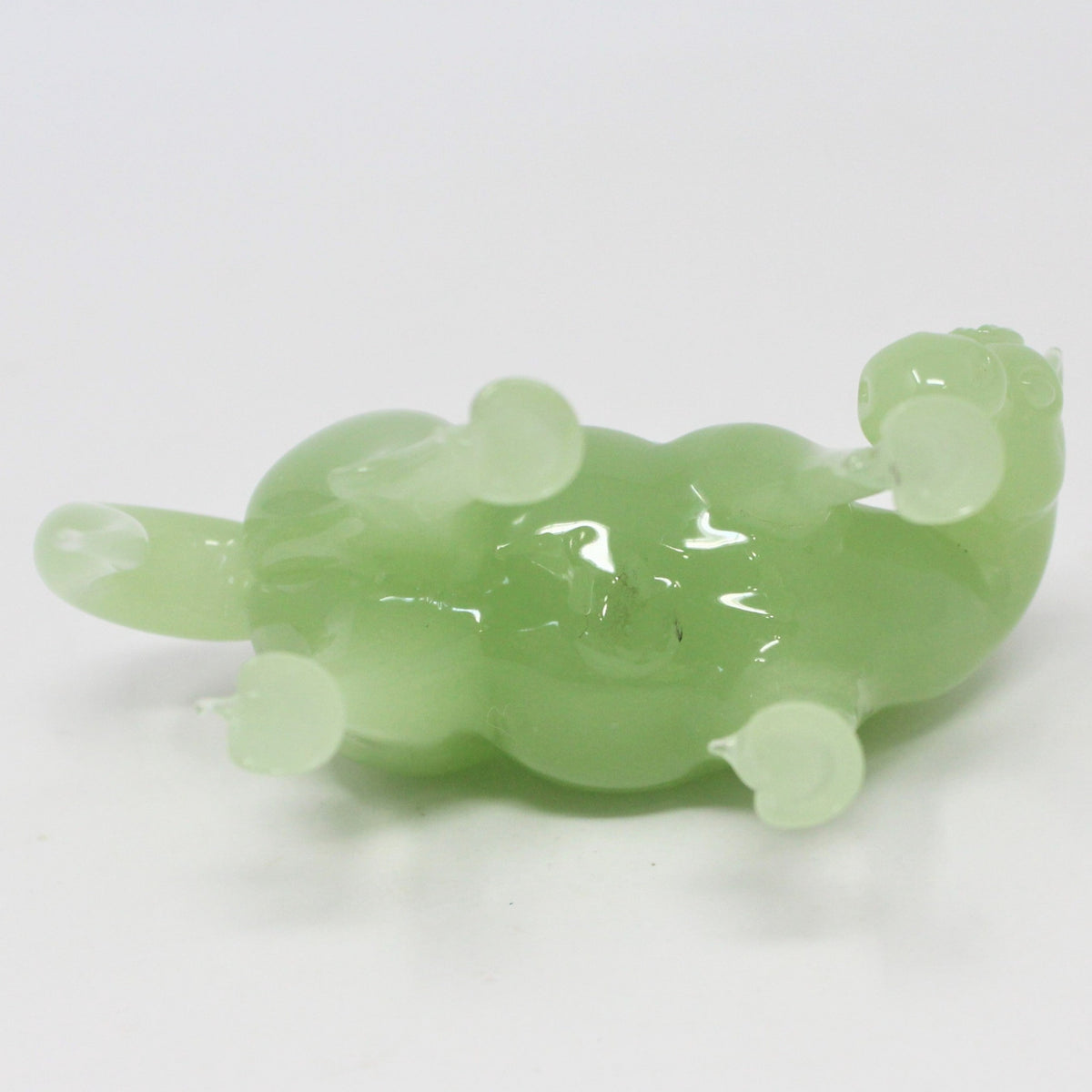 Sculpture: Jade Asian Horse Statue, Carved Green Jade on Wood Stand, China, Vintage 1960s - SOLD