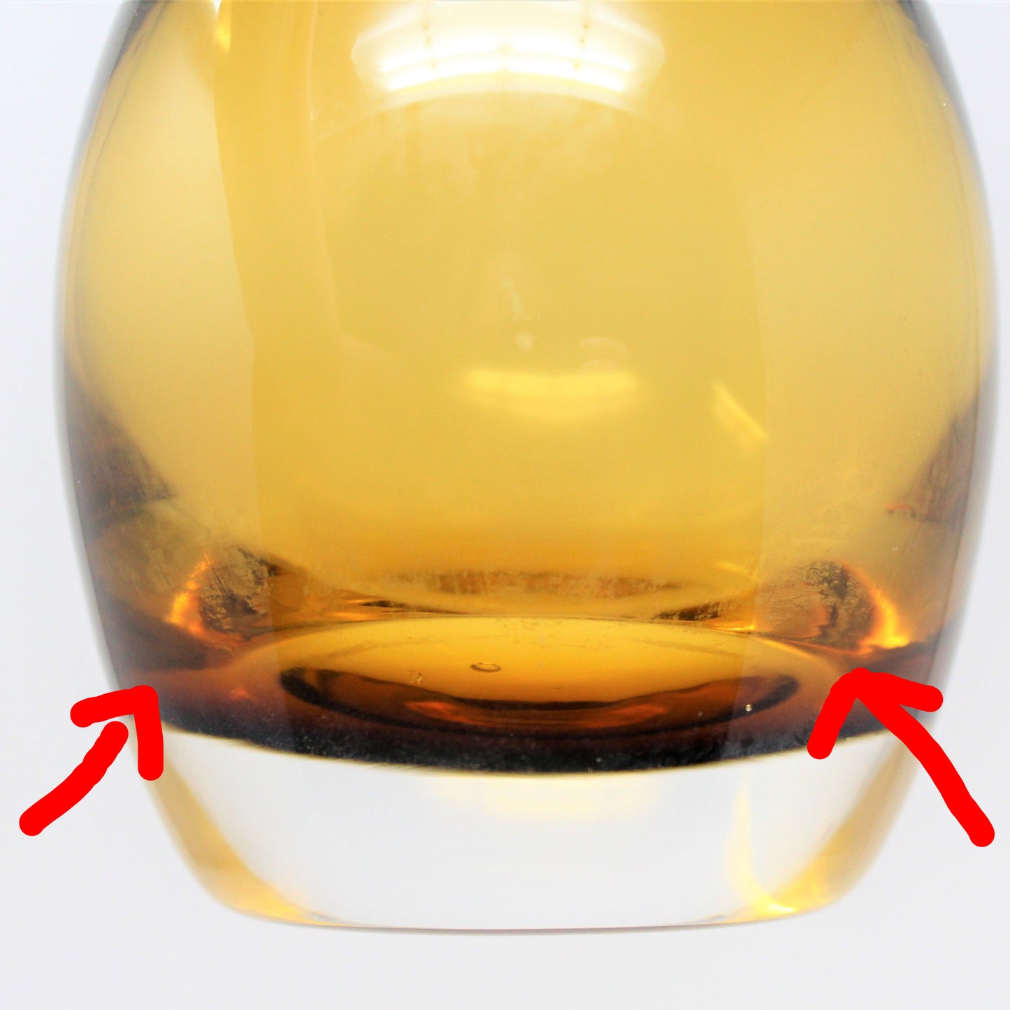 Vase, Crate & Barrel, Diva Topaz / Amber Blown Glass, Poland