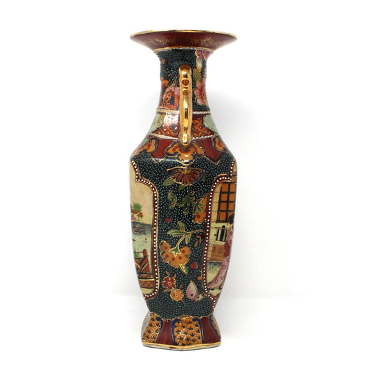 Hand Painted Moriage Japanese Floral Vase