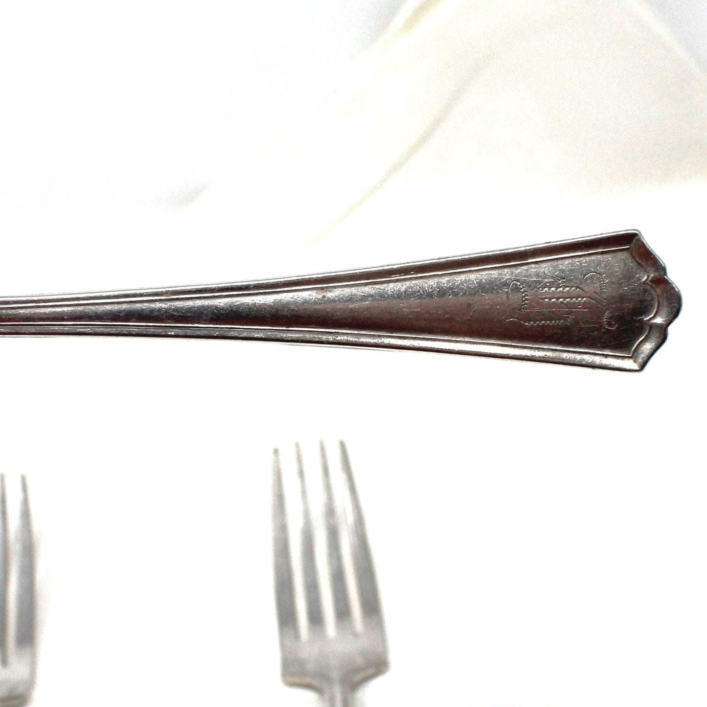 Flatware Set, R Wallace, Washington Pattern, 4 Piece Place Setting for Four, Matching Set, 16 Pcs, Antique Silverplate, Monogramed