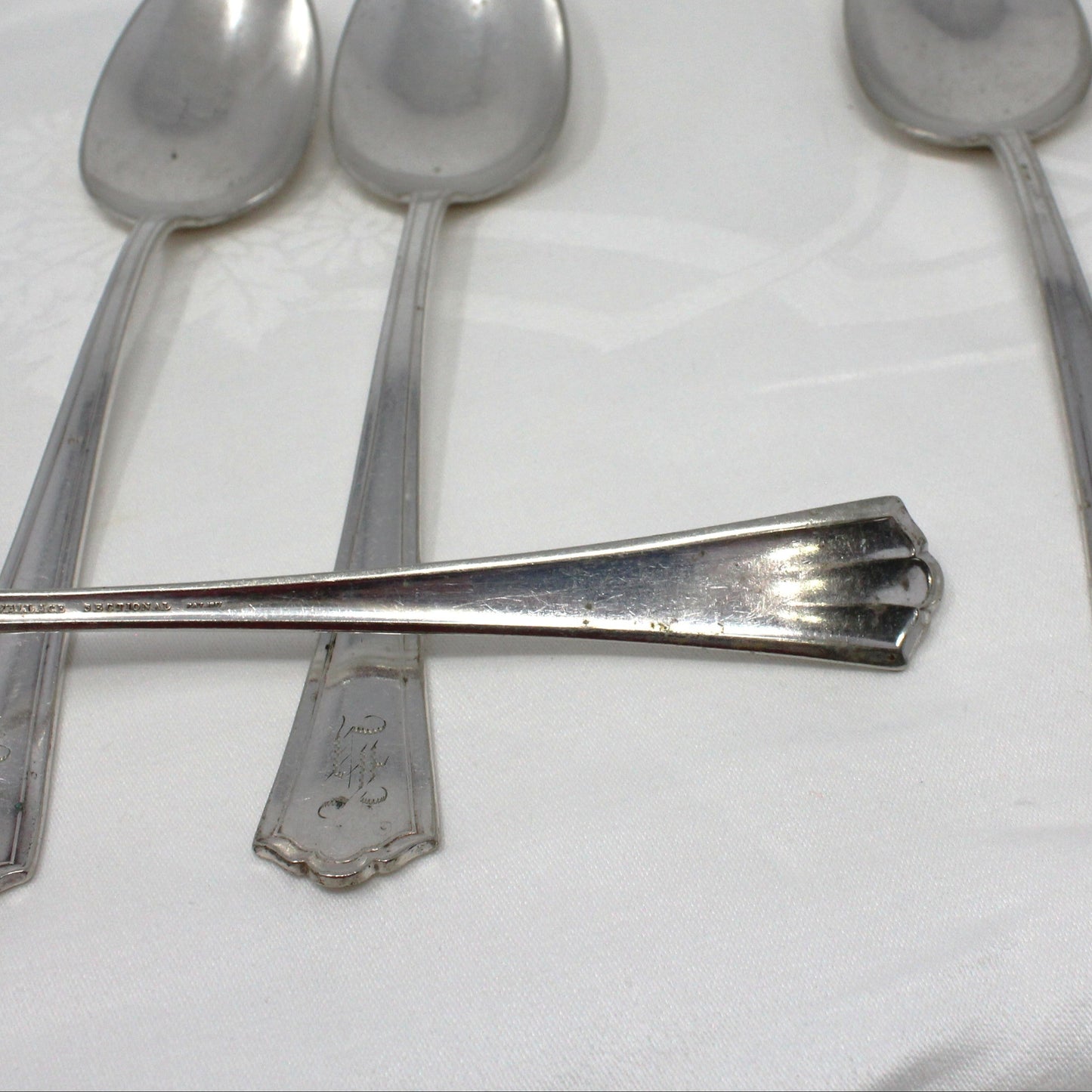 Flatware Set, R Wallace, Washington Pattern, 4 Piece Place Setting for Four, Matching Set, 16 Pcs, Antique Silverplate, Monogramed
