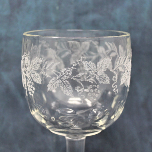 Beer Schooner, Bartlett Collins, Thumbprint, Golden Grapes, Set of 2, Vintage, SOLD