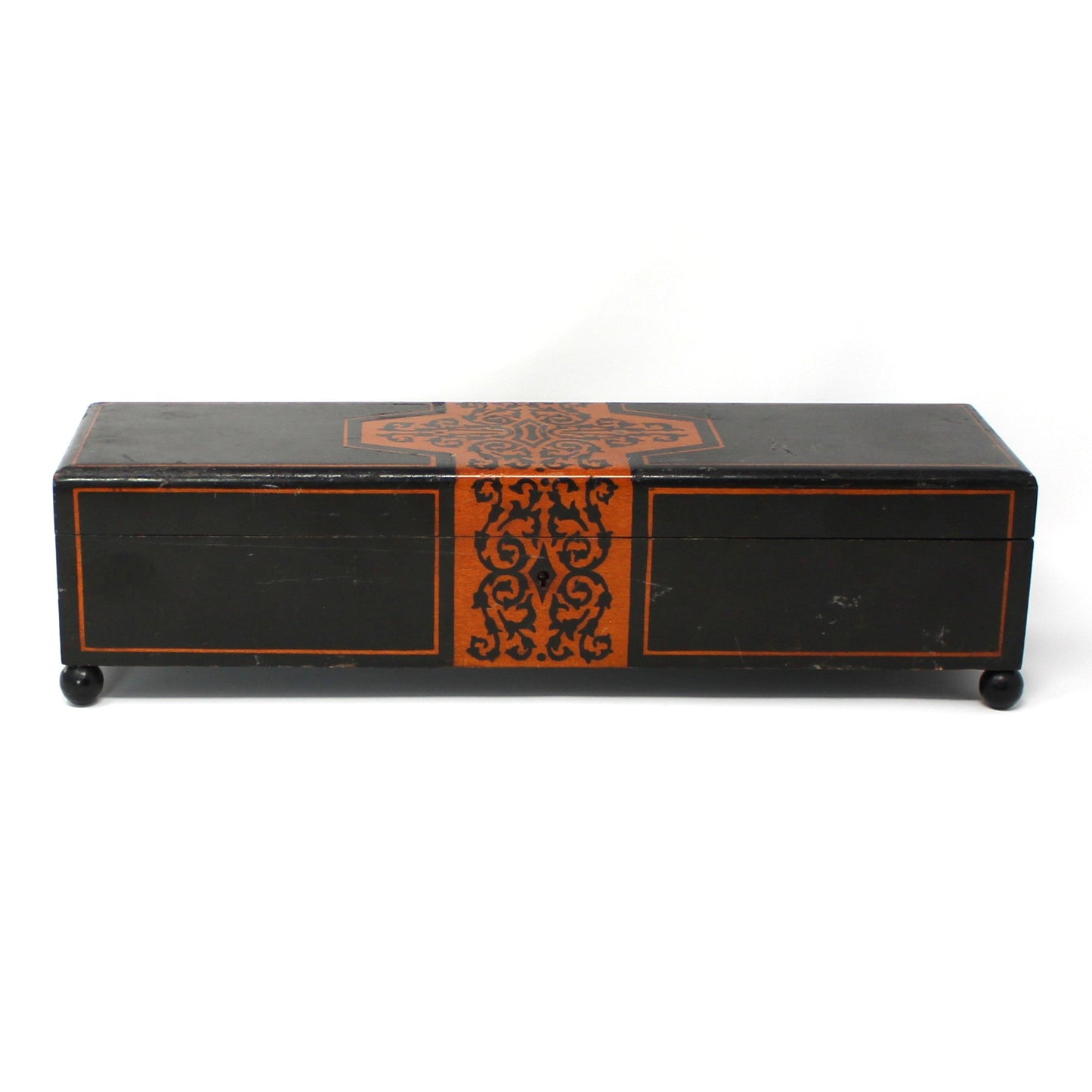 vintage German wooden box with fretwork