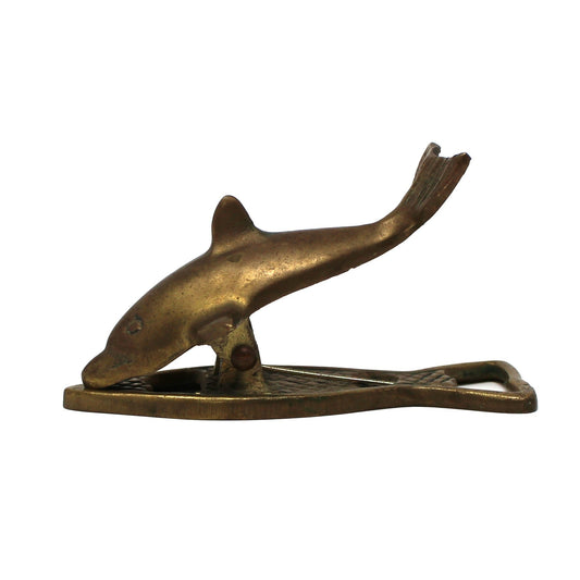 Bottle Opener, Brass Dolphin Bottle Opener / Clip / Memo Holder, Vintage