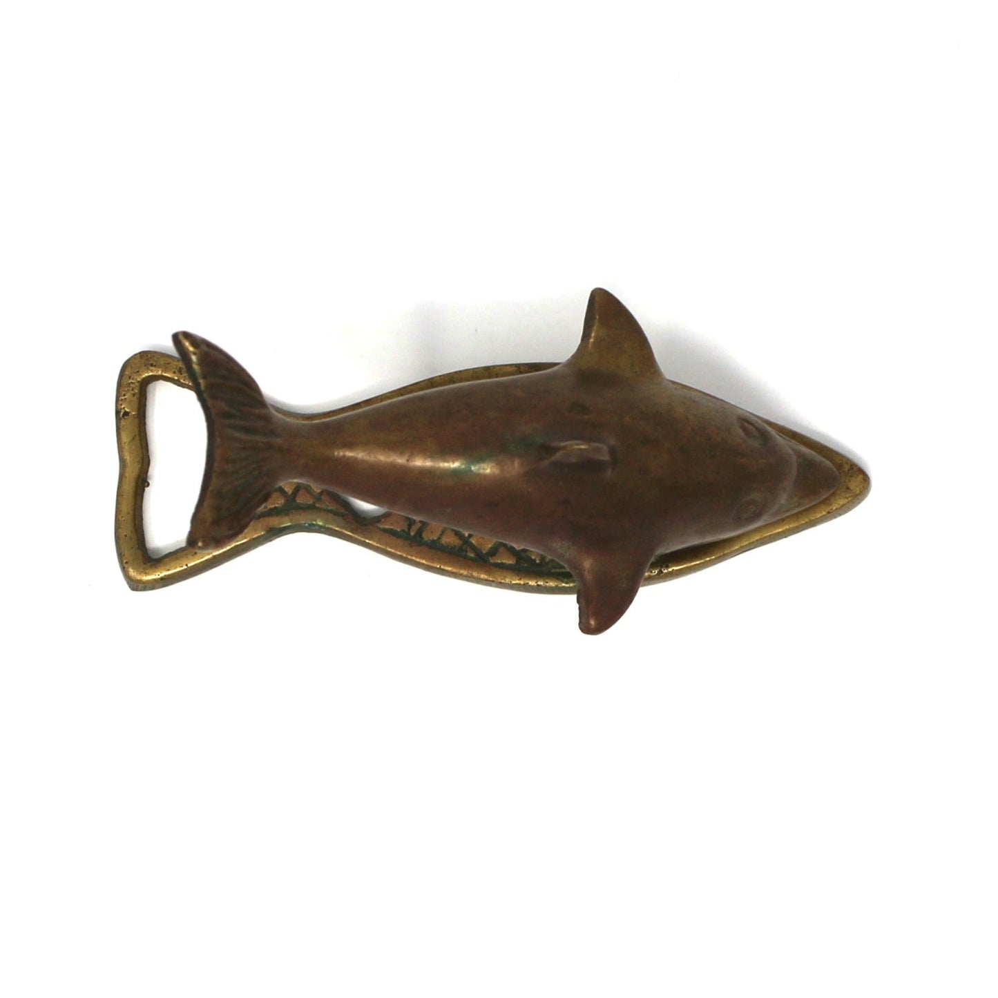 Bottle Opener, Brass Dolphin Bottle Opener / Clip / Memo Holder, Vintage