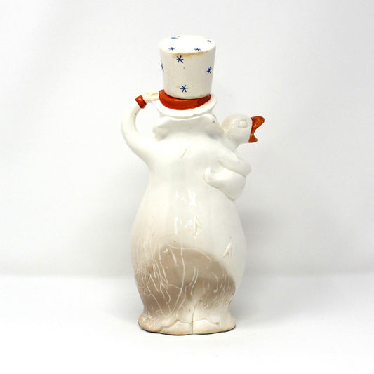 Decanter, Schafer and Vater, Figural Bottle, Clown with Duck, Hand Painted, Decorative Barware, Vintage Germany