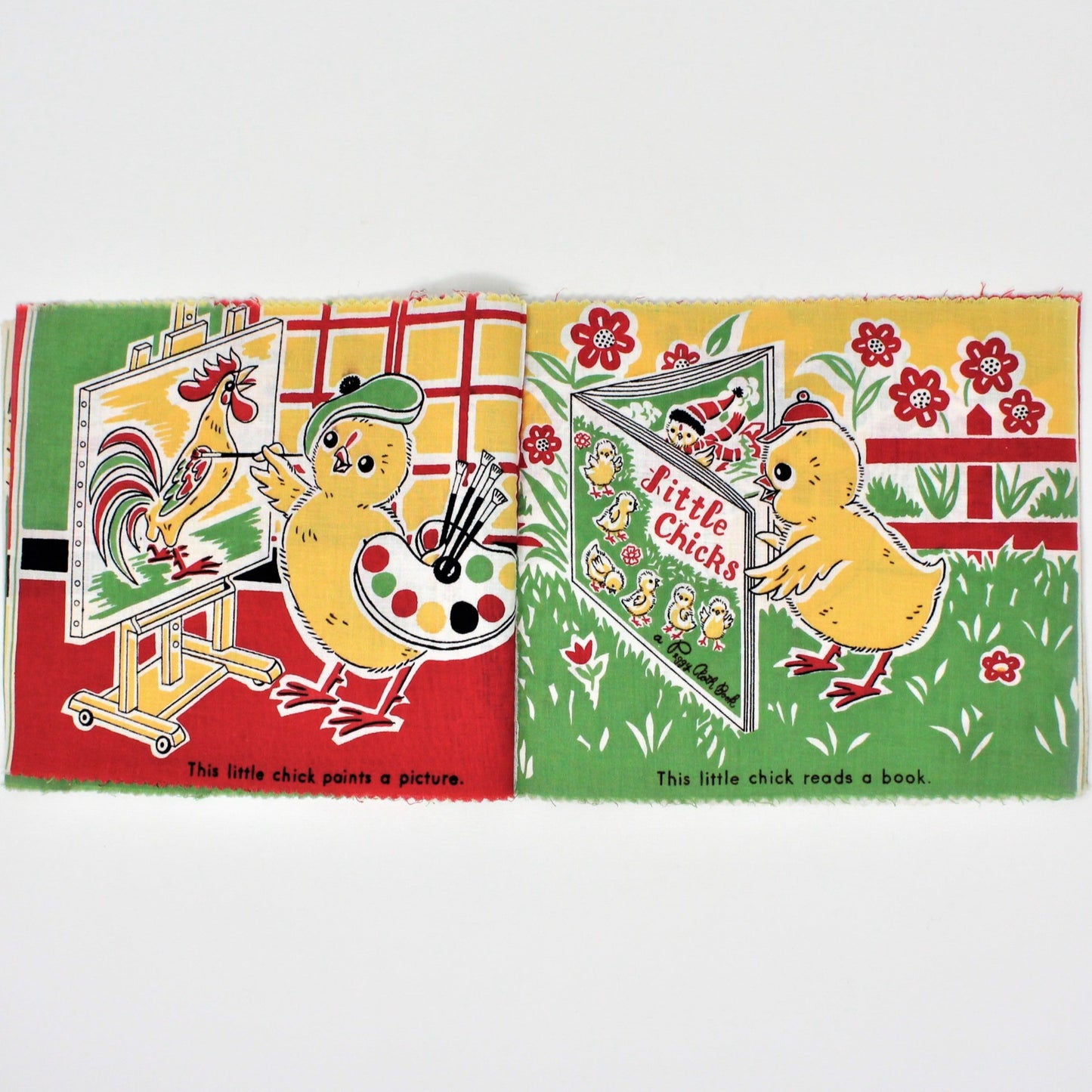 Children's Book, Peggy Cloth Book, Little Chicks, Steiner, Vintage 1965 RARE