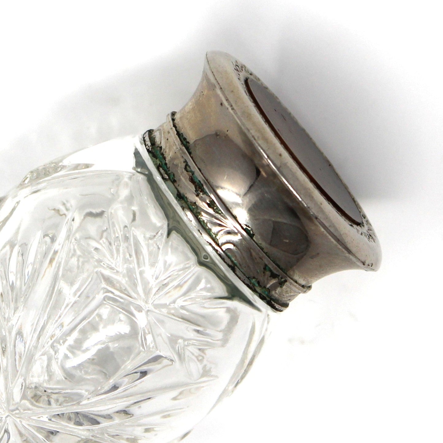 Perfumed Body Lotion Bottle, Ralph Lauren, Cut Glass, Silver Lid, Climate Response, Vintage Collectible