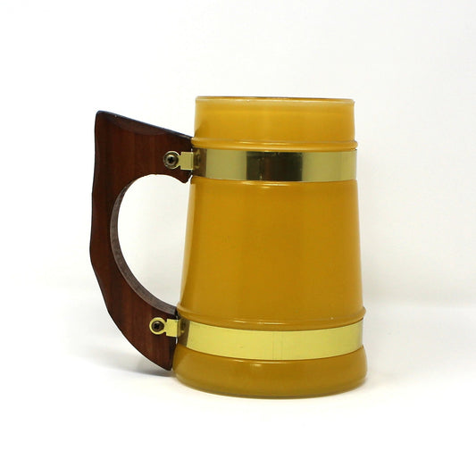 Beer Mug, Siesta Ware Barrell Style Mug, Wood Handle, School Memorabilia, Dupont Dragons Class of 58, Vintage