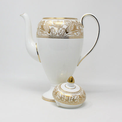 Coffee Pot, Wedgwood, Florentine Gold, Bone China, England, Vintage