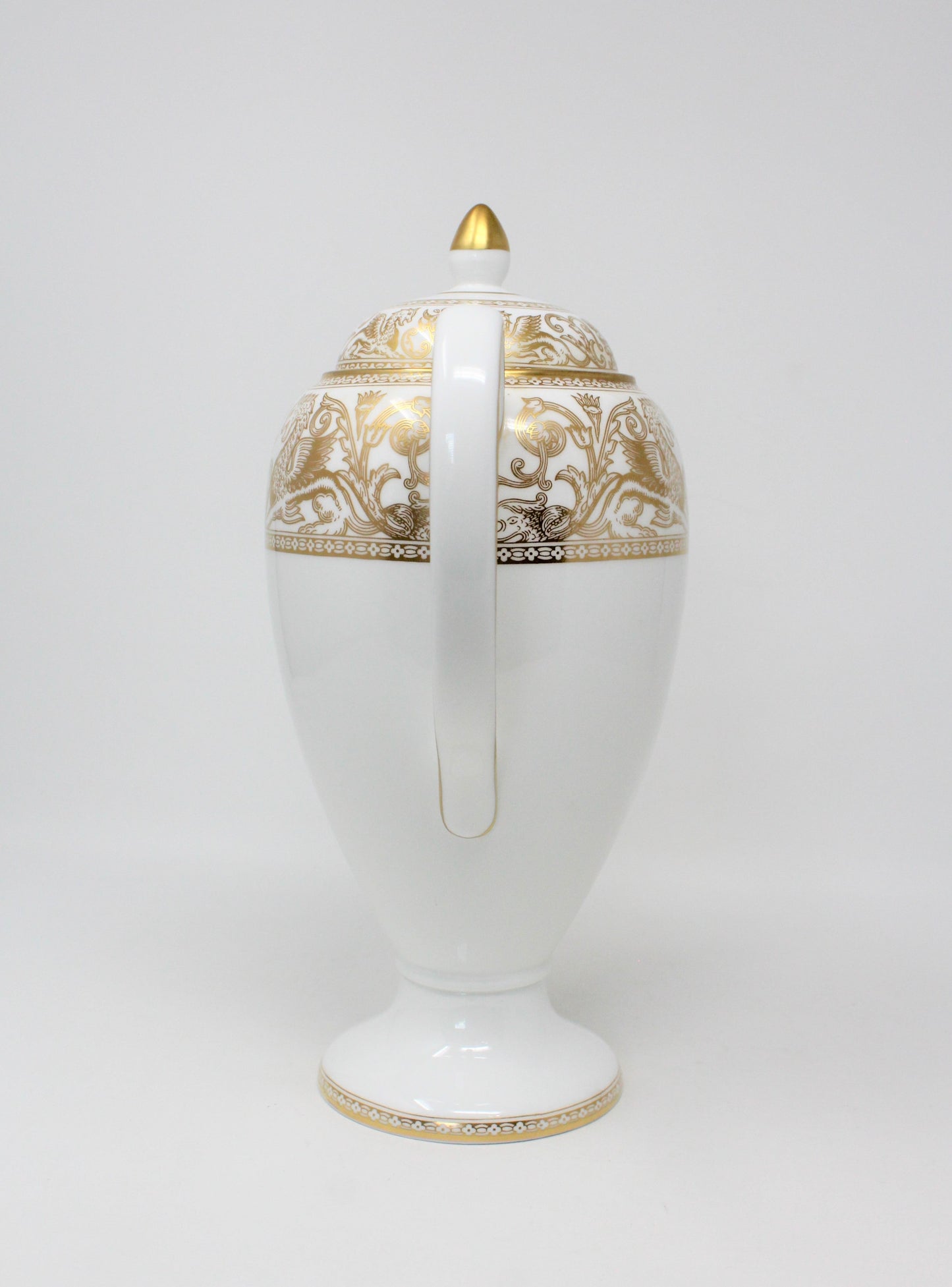 Coffee Pot, Wedgwood, Florentine Gold, Bone China, England, Vintage