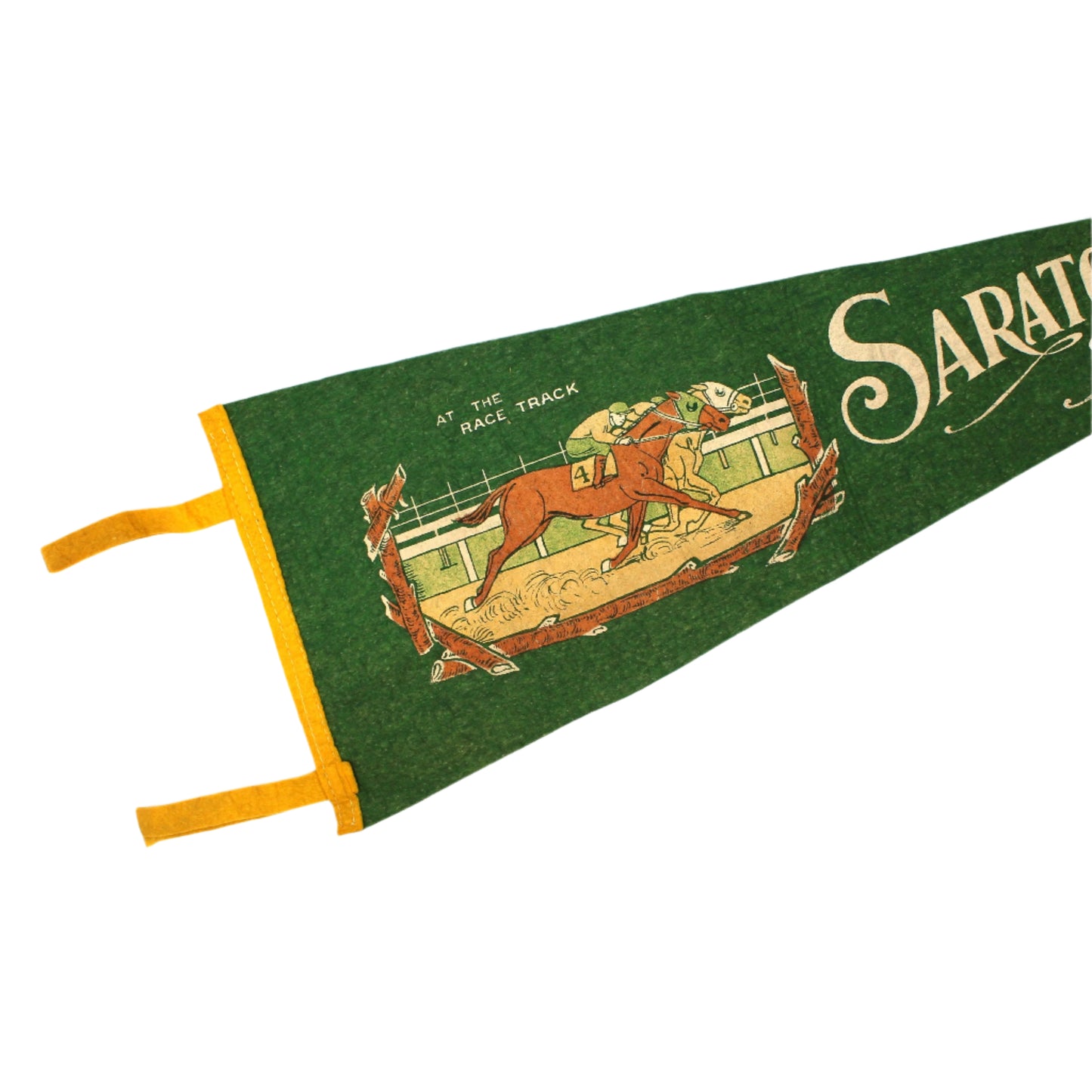 Pennant, Saratoga Springs, NY Race Track, Souvenir Travel Collectible, Vintage 26" RARE, SOLD