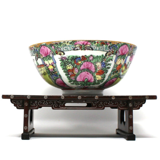 Oriental Decorative Bowl, Rose Medallion Vintage Chinoiserie