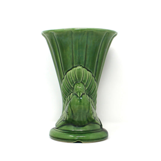 green Shawnee turtle dove vase