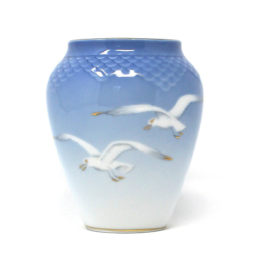 Vase, Bing & Grondahl, Seagulls Floral Vase, Mid Century, Denmark Porcelain, Vintage
