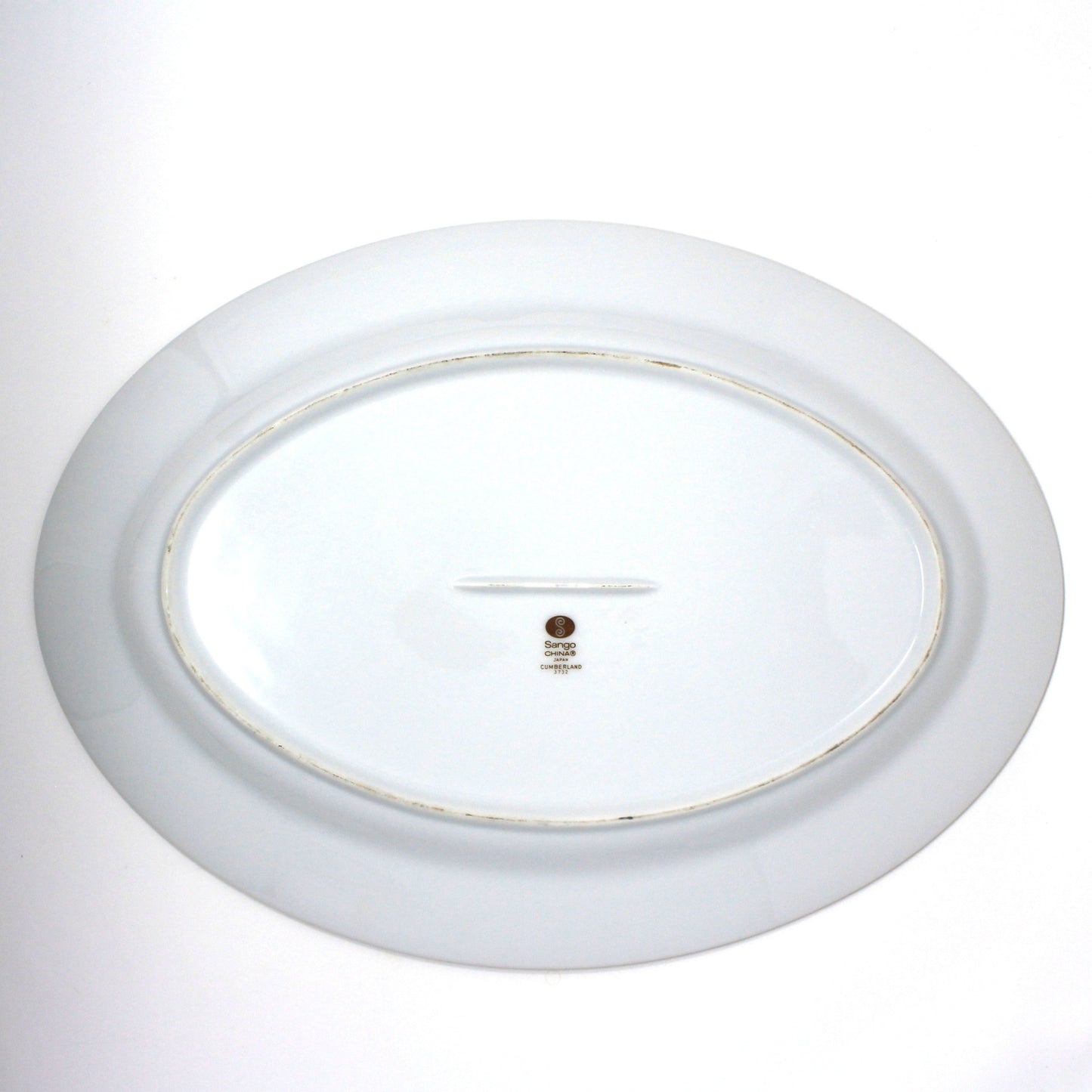 Serving Platter, Sango, Cumberland Pattern, Gold & Rust Red Panels, Vintage Japan 16"