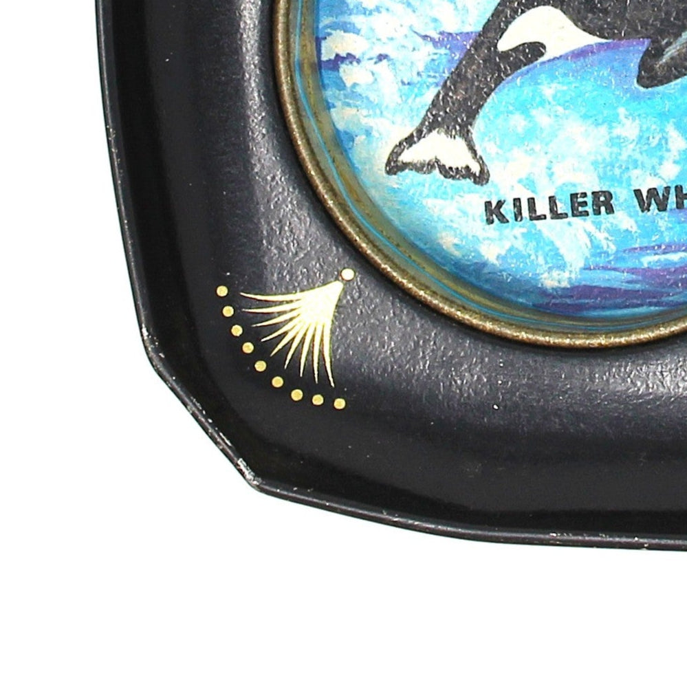 Tray, Drink Serving Tray, Sea World Souvenir, Midcentury Barware, Drink Caddy, Vintage
