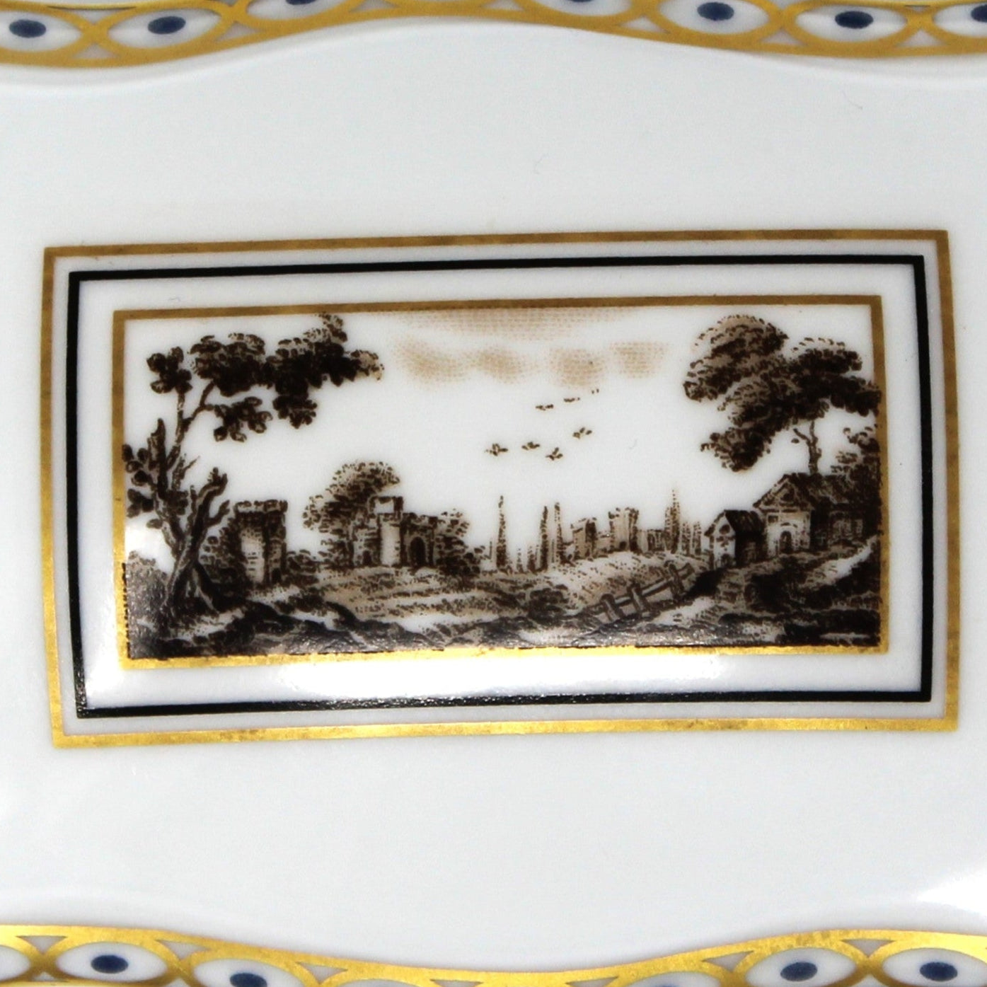 Trinket Box, Richard Ginori, Fiesole Pattern, Italian Scene, Covered Box, Porcelain, Vintage Italy