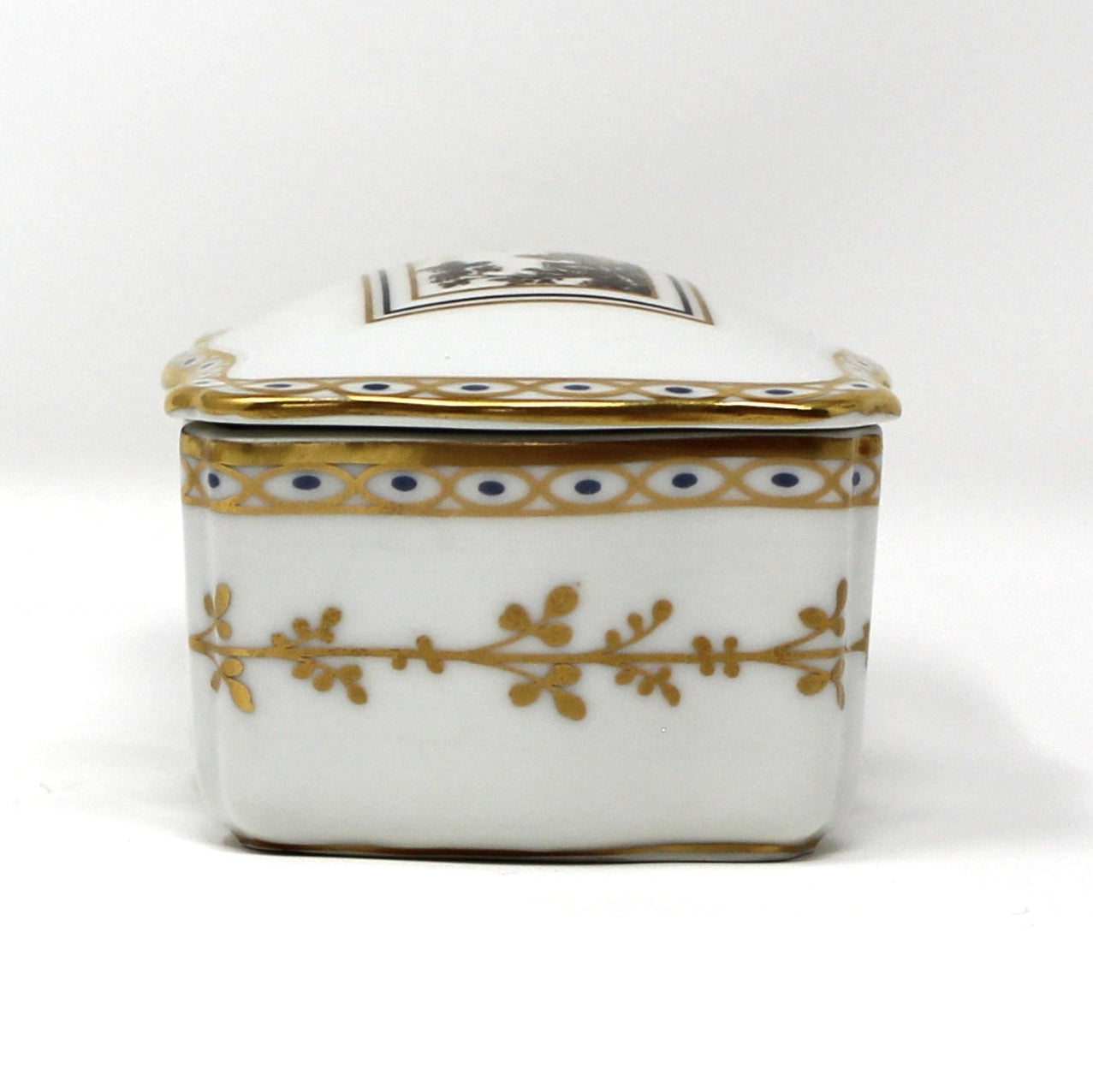 Trinket Box, Richard Ginori, Fiesole Pattern, Italian Scene, Covered Box, Porcelain, Vintage Italy