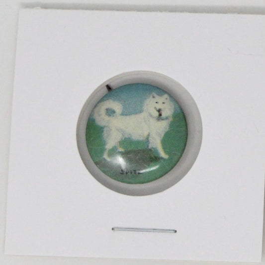 Pinback, Mini Pinback Button, German Spitz Dog, Tin Lithograph, Vintage