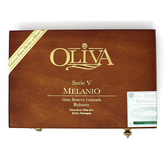 Brown Oliva empty cigar box.  Wood with gold lettering for collectors or storage.