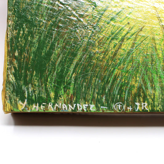 Painting Original Oil, Amateur Art on Wood, Beach Landscape with Sailboats, Whimsical Rustic Coastal, Vintage