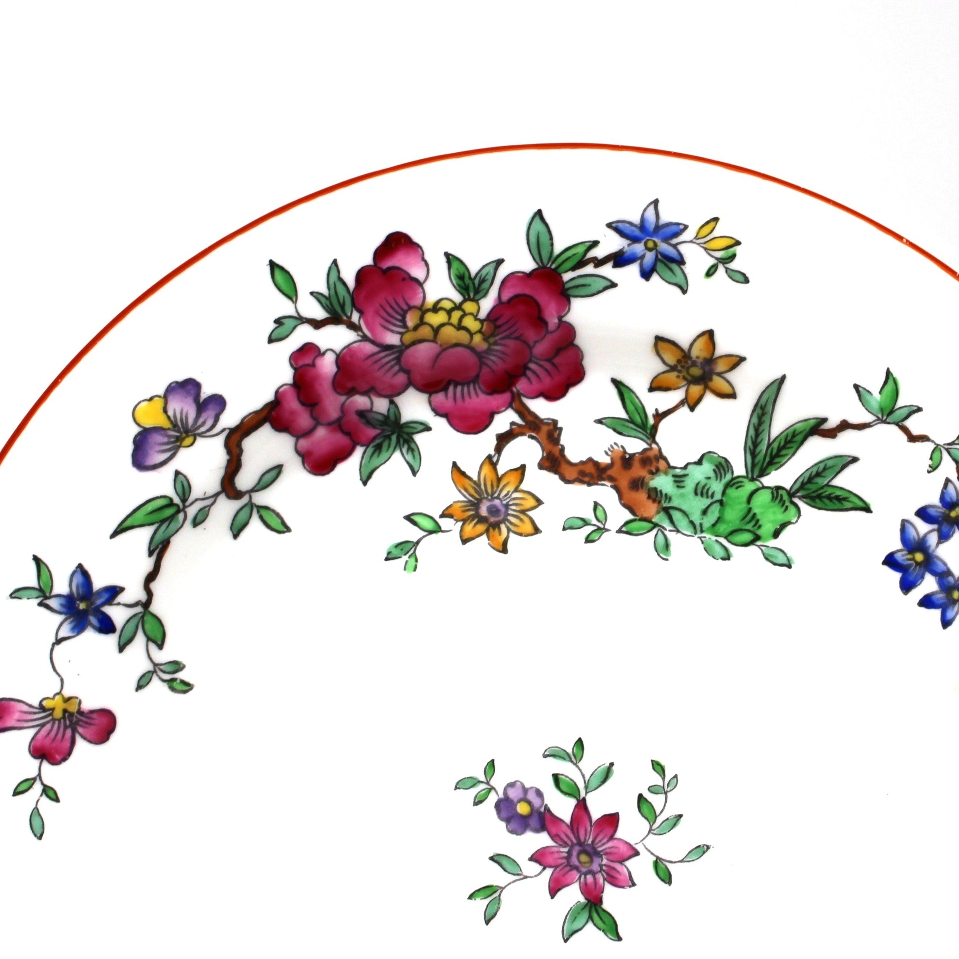 Oriental Floral detail on antique decorative plate