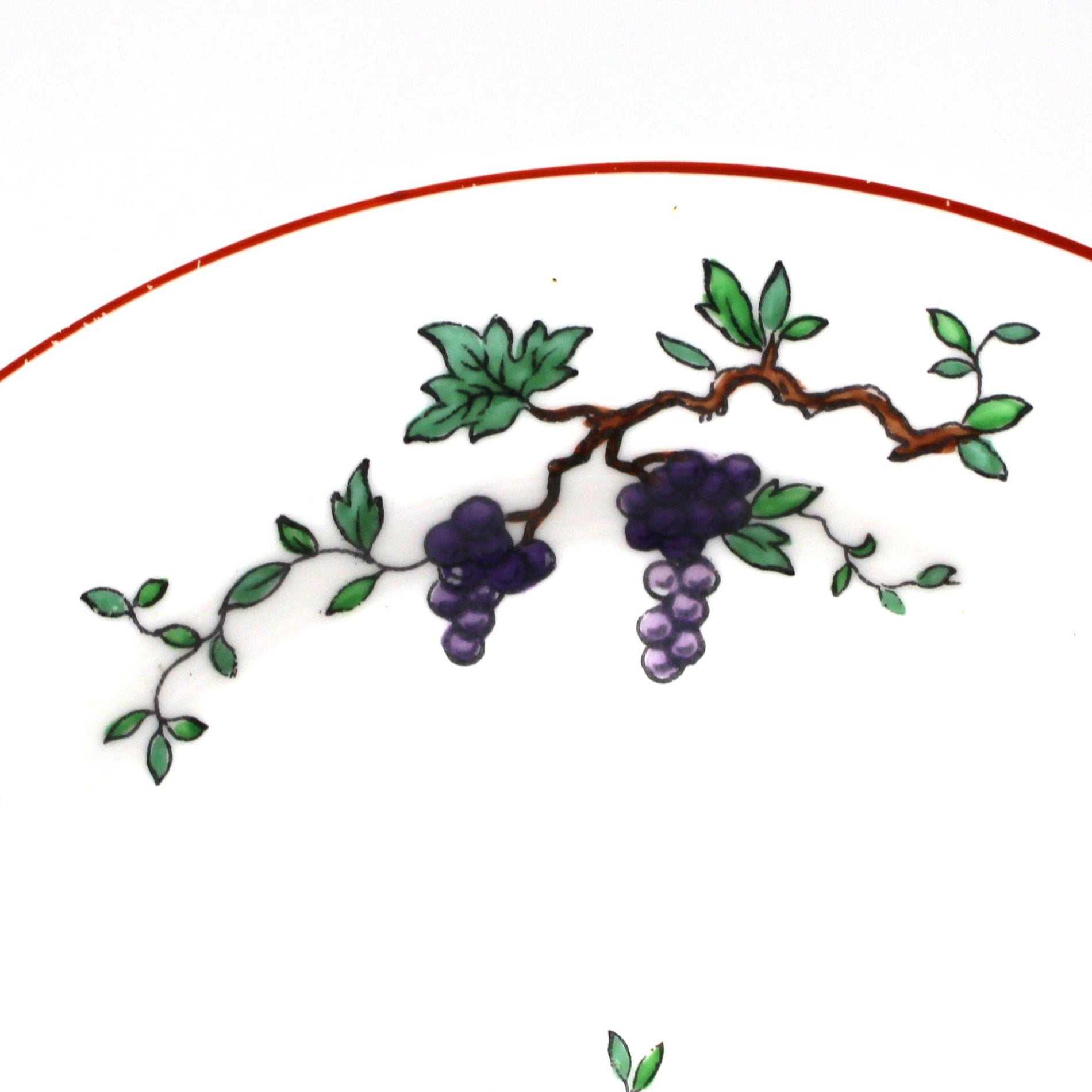 grapes detail on antique decorative plate from the Cunard steamship