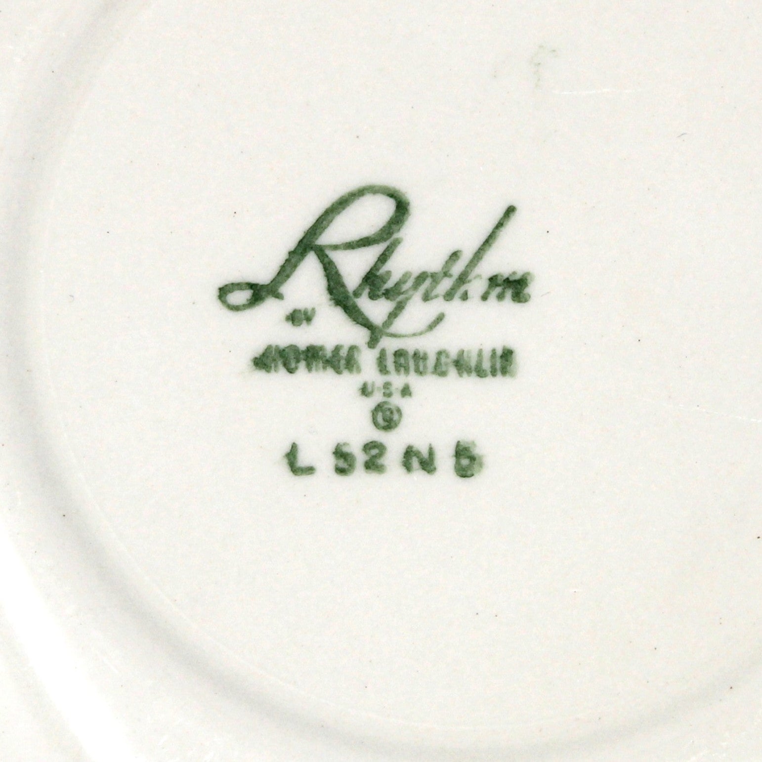 Vintage  plate with 'Rhythm' branding by Homer Laughlin pottery