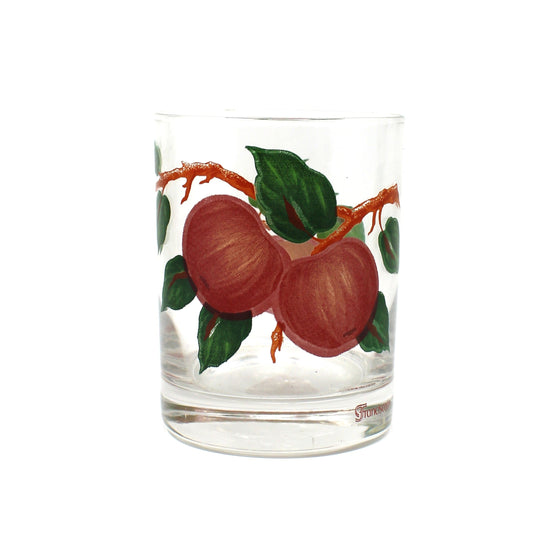 Whiskey double glass, Franciscan Apple design, red apples and green leaves