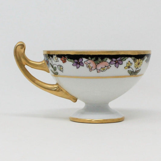 Teacup, EPIAG, Hand Painted Florals, Czechoslovakia, Antique